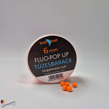 Fluo Pop Up Boilie (6mm): Tüzes Barack -  20g