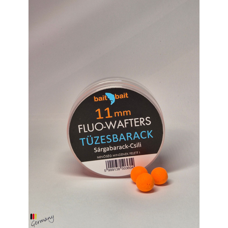Fluo Wafters Boilie (11m): Tüzes Barack -  20g